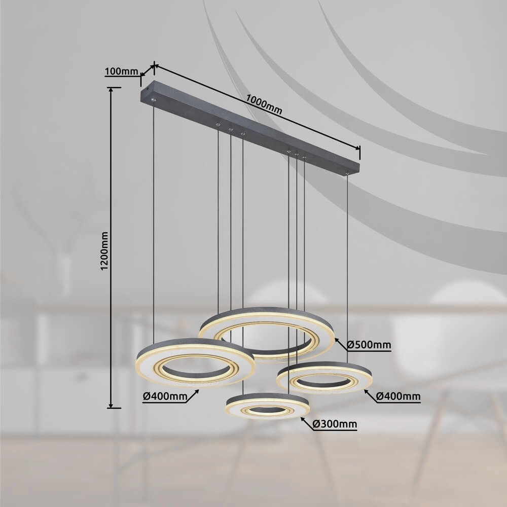 Pendant lamp design Blasius 100 x 50cm Globo 9007371425631