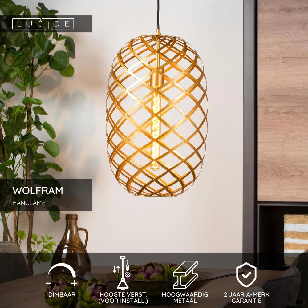 Pendant lamp Wolfram Ø 32cm gold Lucide 5411212211170