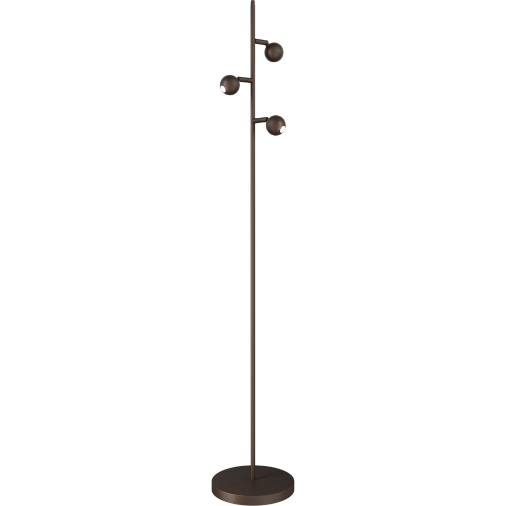 3-light floor lamp Talana cocoa brown