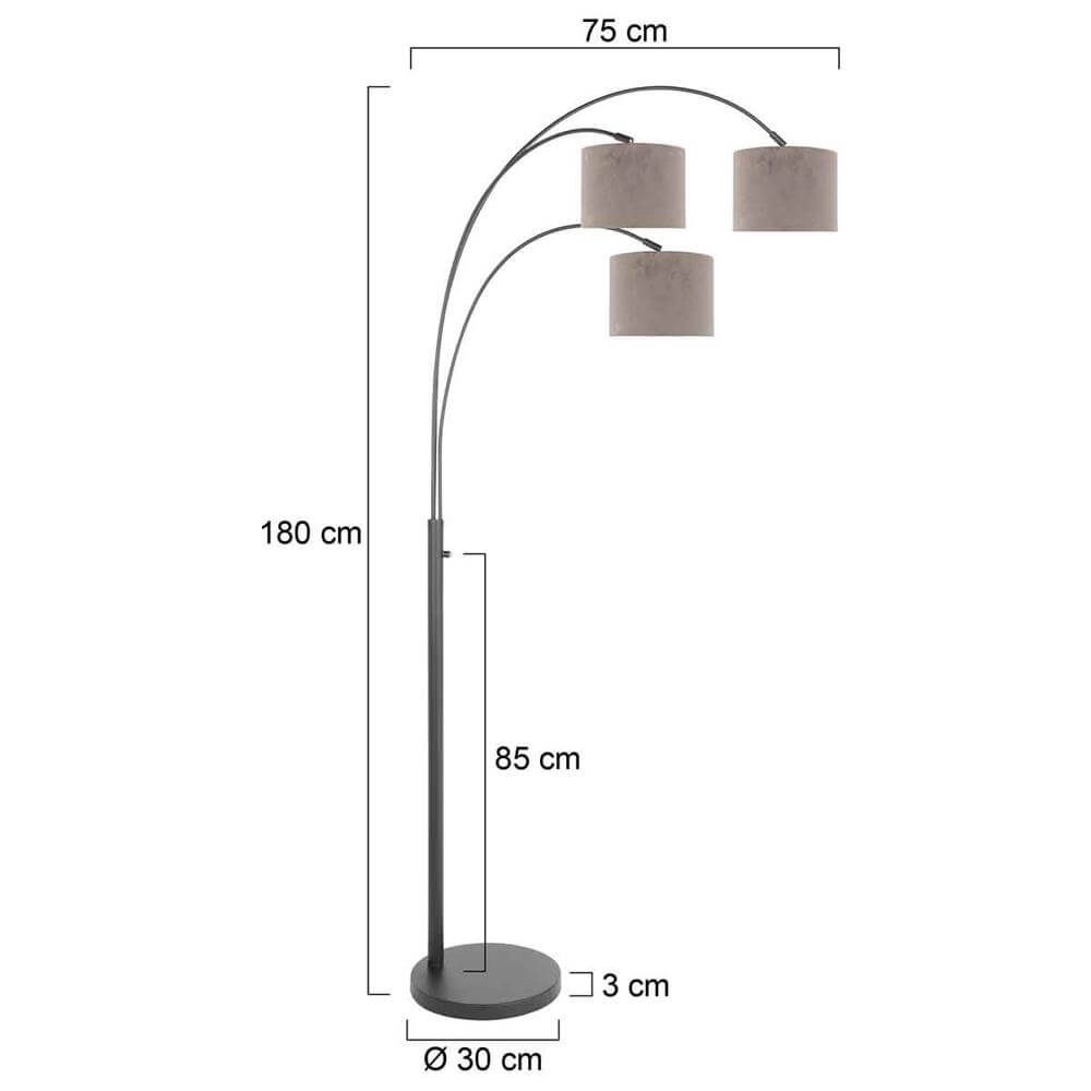 Floor lamp Sparkled Light black with taupe caps Steinhauer 8712746173574