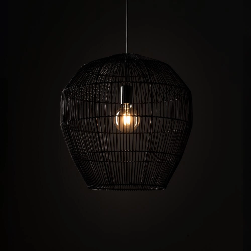 Rattan pendant lamp Haiti M Ø 50cm black Lyora 5903139111676