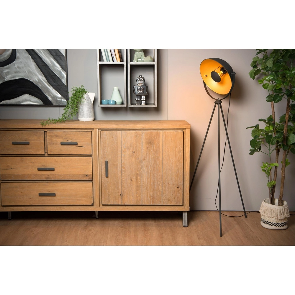 Industrial floor lamp Alvaro Black Lucide 5411212051202