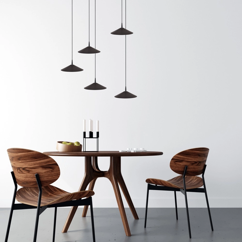 5-light pendant lamp Ceppo black Ø 22cm round Masterlight 8718121358758