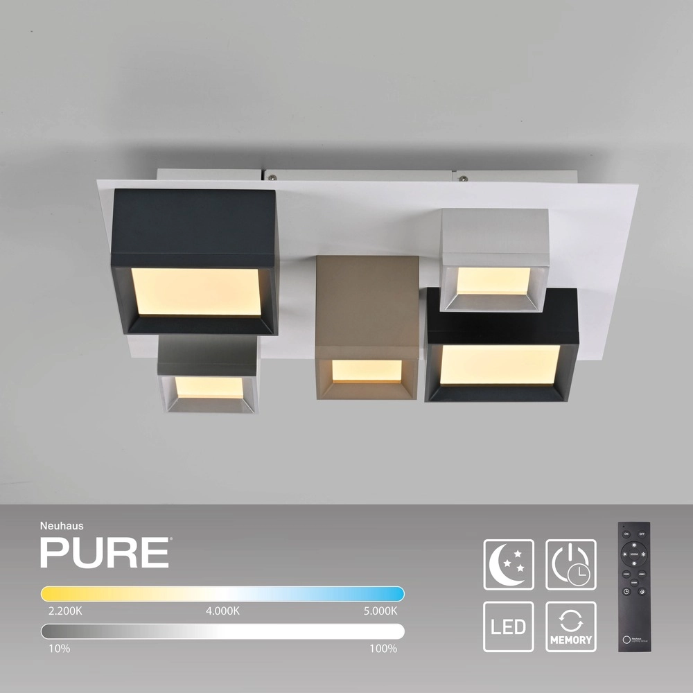 Led ceiling light Pure Manhattan 5-light Paul Neuhaus 4012248396889