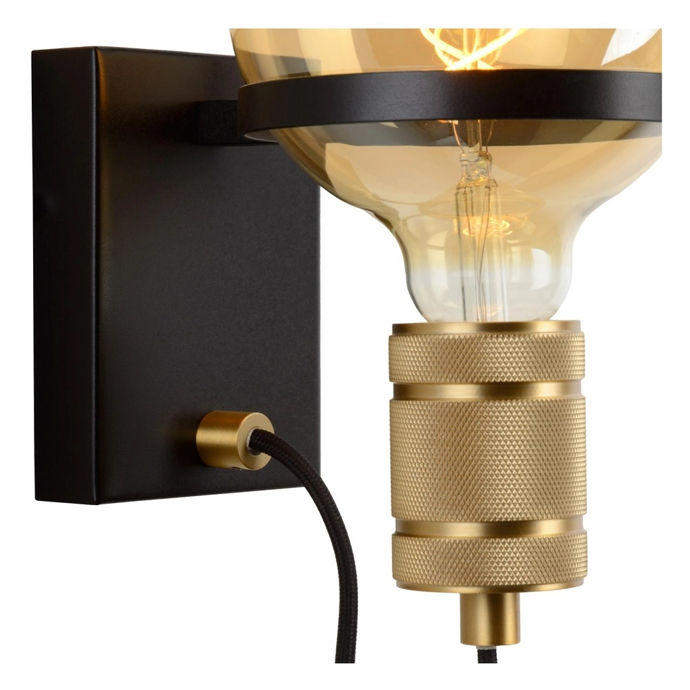 Wall light Ottelien Black Lucide 5411212302458