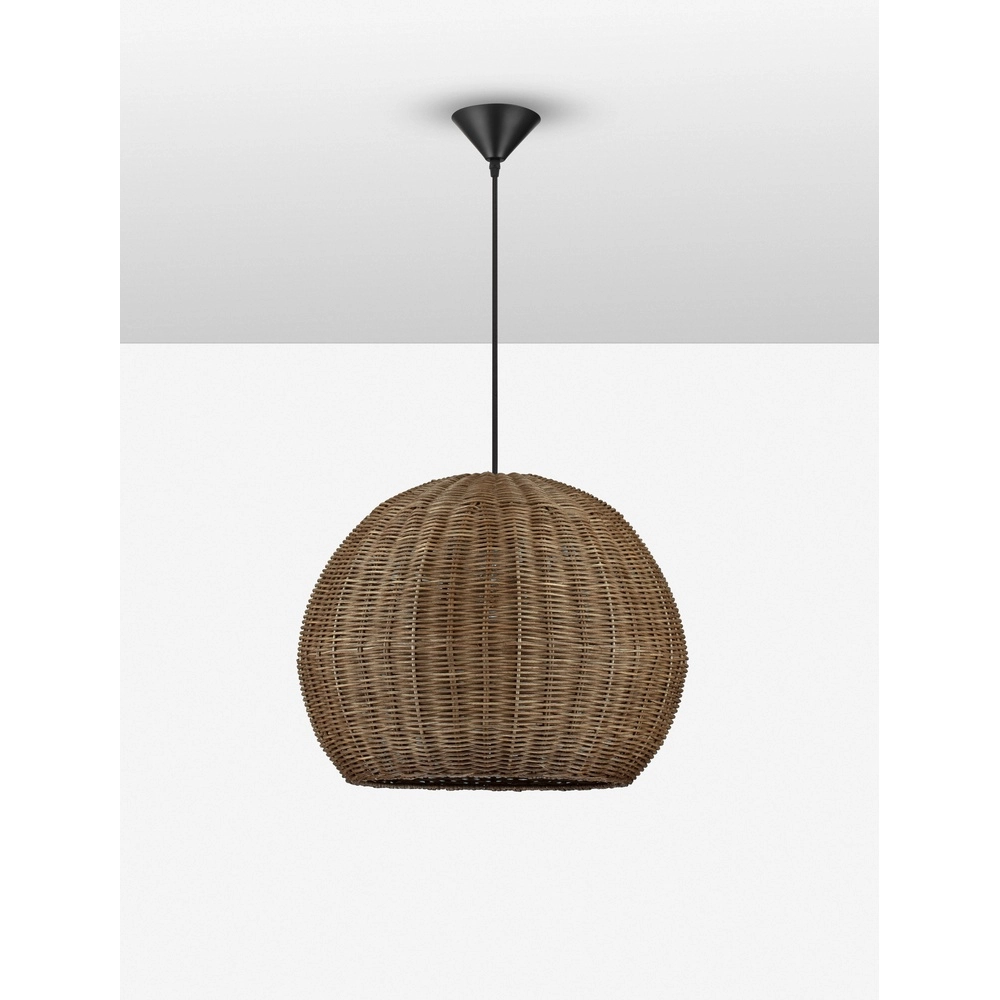 Pendant lamp Rielo black with rattan Lyora 5212017487957