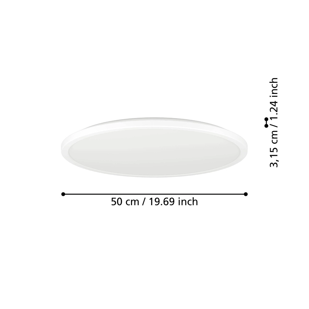 Smart bathroom lamp Rovito-Z round - white - Ø 50cm Eglo 9008606329793