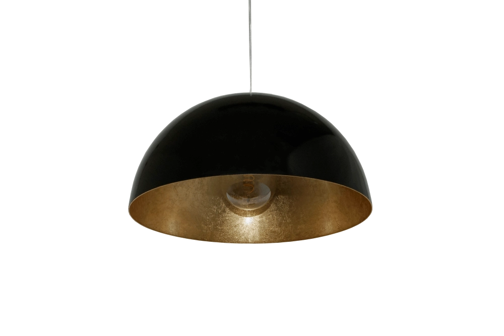 Large hanging lamp Gala Ø 50cm black inside gold