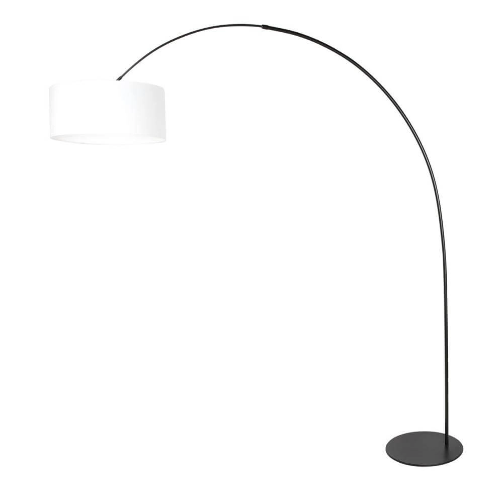 Floor lamp Curve black with coarse white shade Ø 50cm Steinhauer 8712746179484