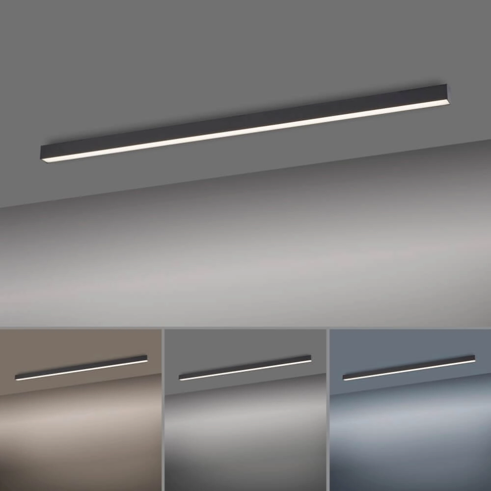Sleek ceiling lamp Pure Lines Straight anthracite Paul Neuhaus 4012248357903