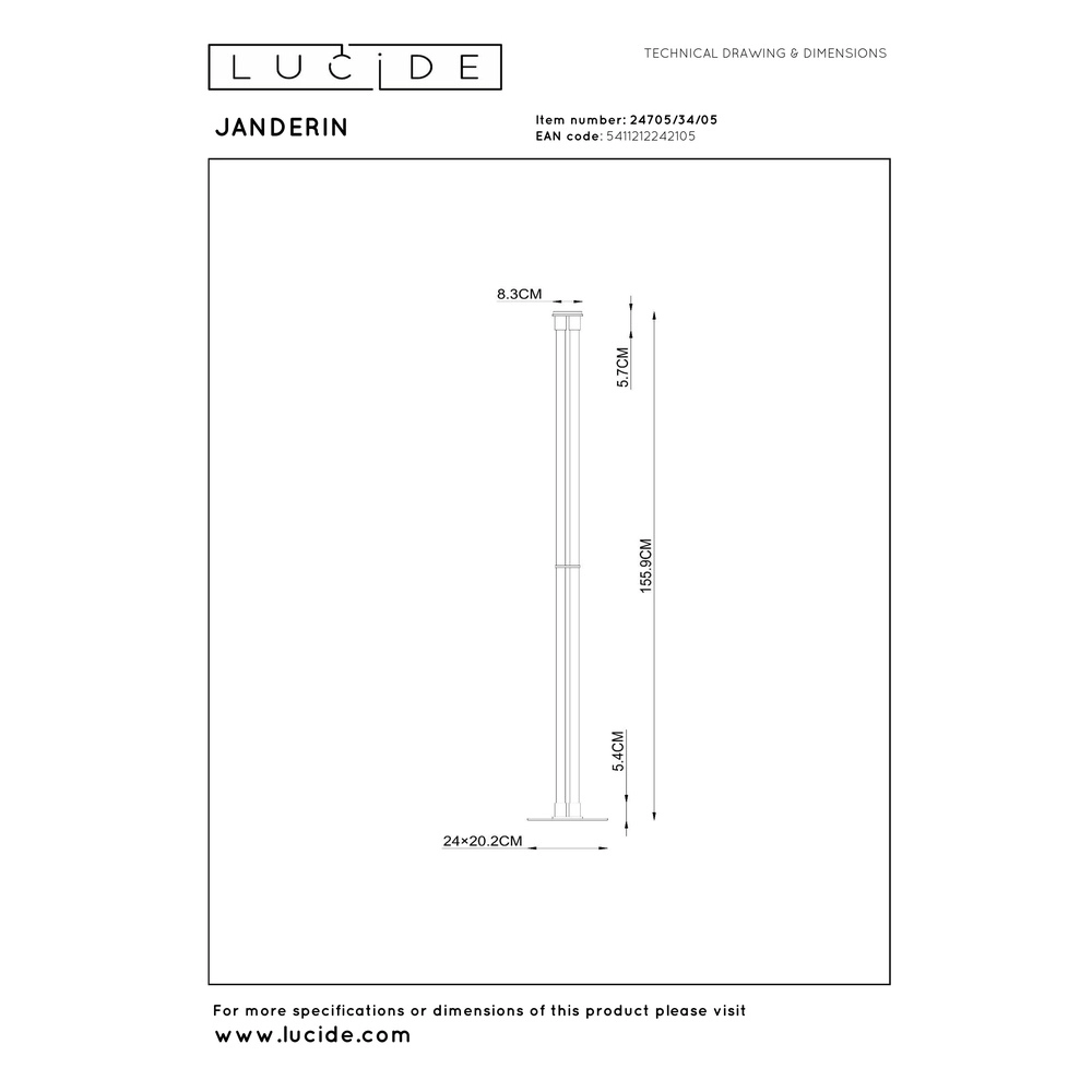 Unique floor lamp Janderin Champagne Lucide Vibes 5411212242105