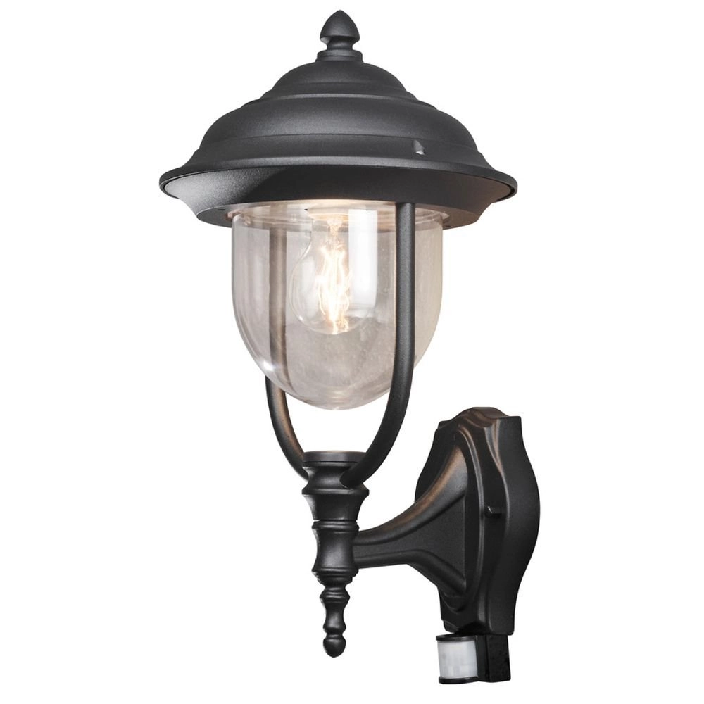 Classic wall lamp Parma black with motion detector