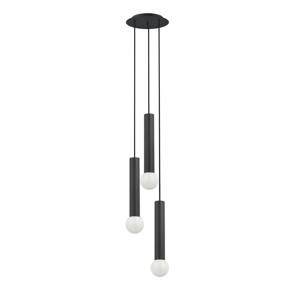 Black hanging lamp Baton 3-light
