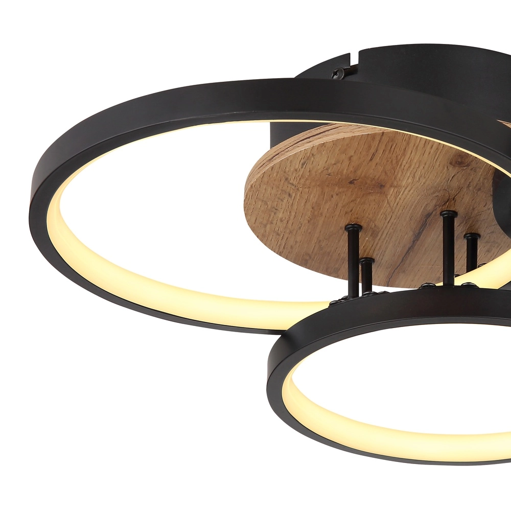 Black ceiling lamp Sid Design with wood Globo 9007371436392