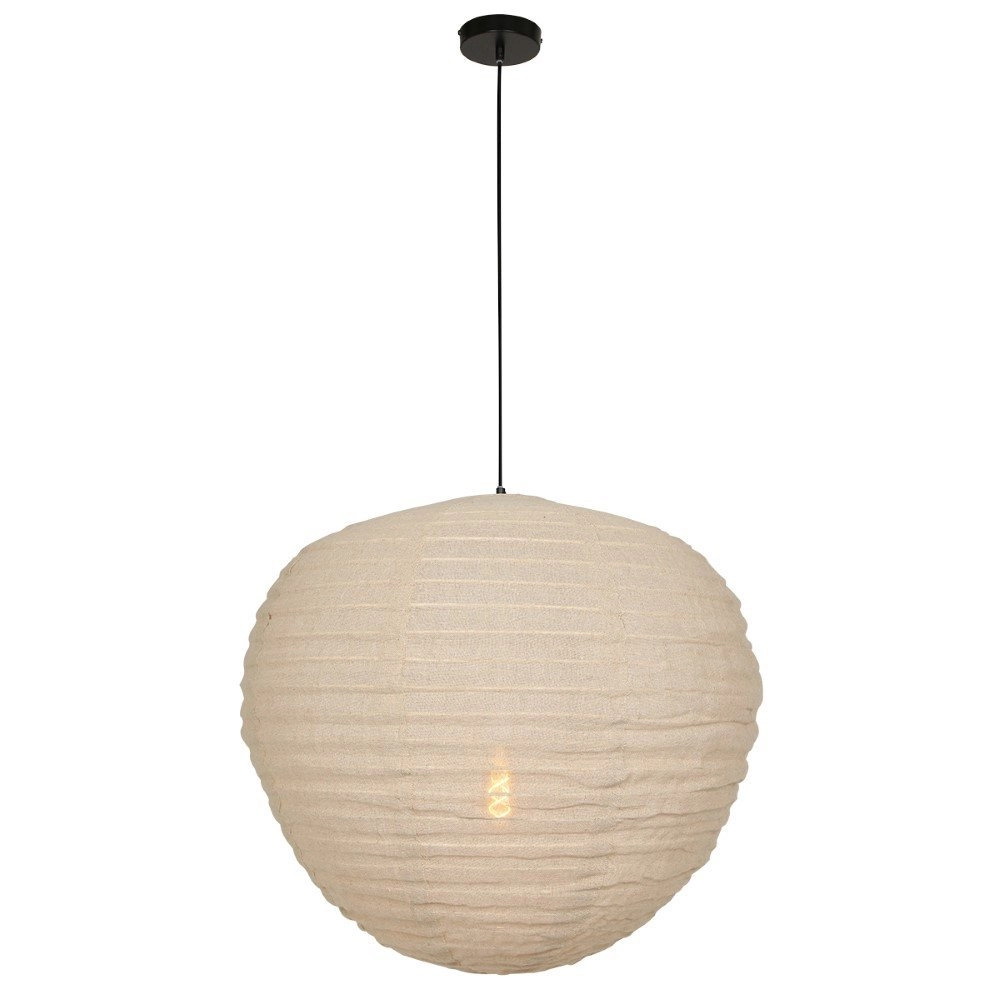 Pendant lamp Bangalore Ø 70cm black with light brown Steinhauer 8712746127935