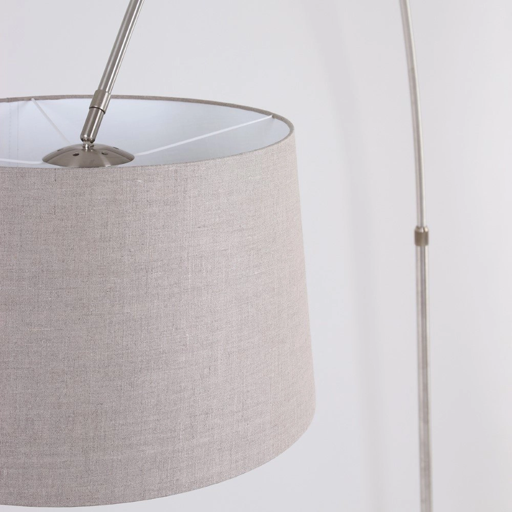 Arc lamp Gramineus gray with taupe lampshade Steinhauer 8712746092868
