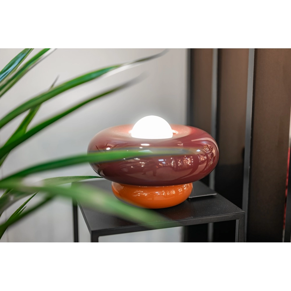 Design table lamp Torchiarolo Orange with burgundy red