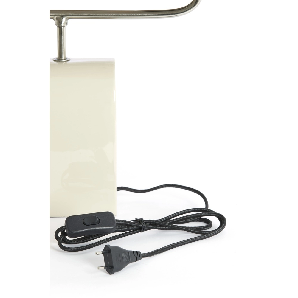 Cream desk lamp Cardona with nickel - 1x E27 Light & Living 8717807816254