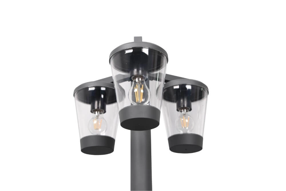 Garden lantern Cavado 3-light 220cm anthracite Trio 4017807506228