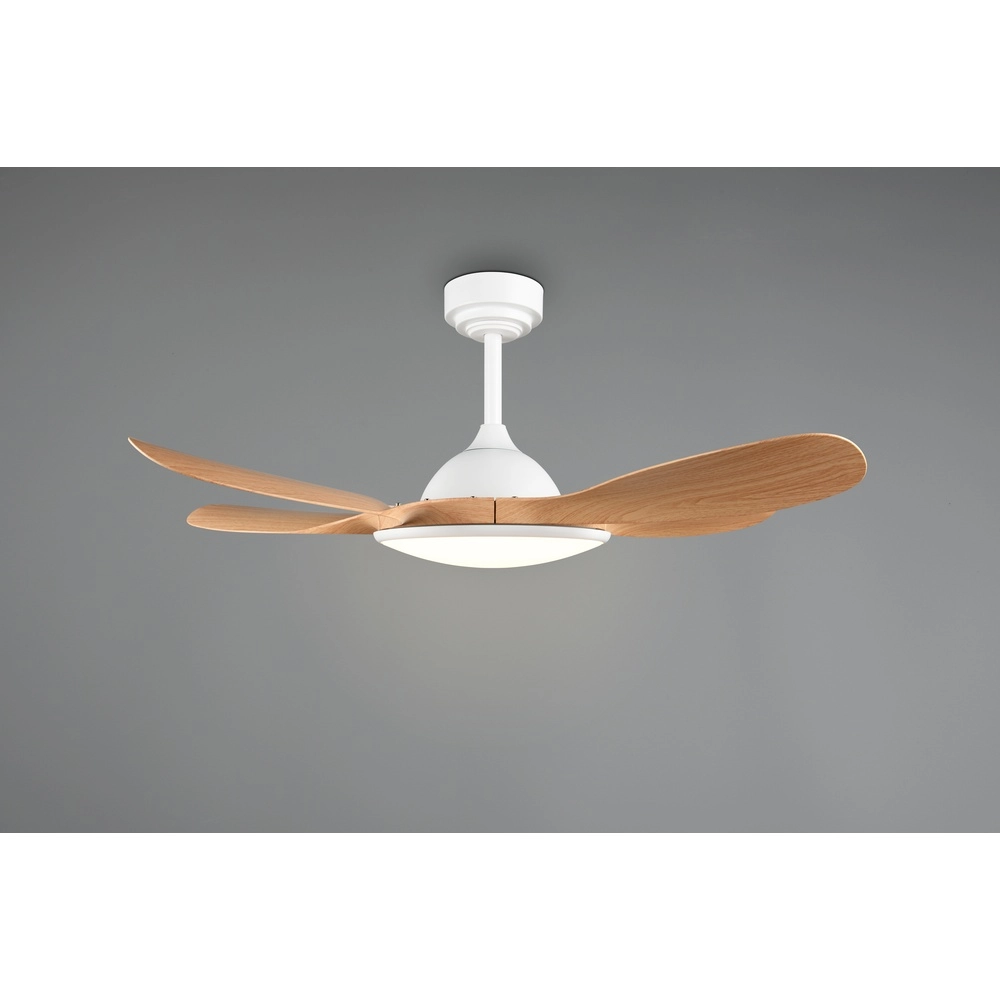 White fan Flen with wooden tops Ø 108cm Trio 4017807689297