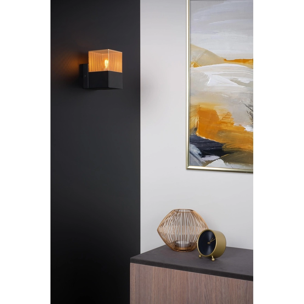 Design wall lamp Renate black with gold Lucide 5411212211286