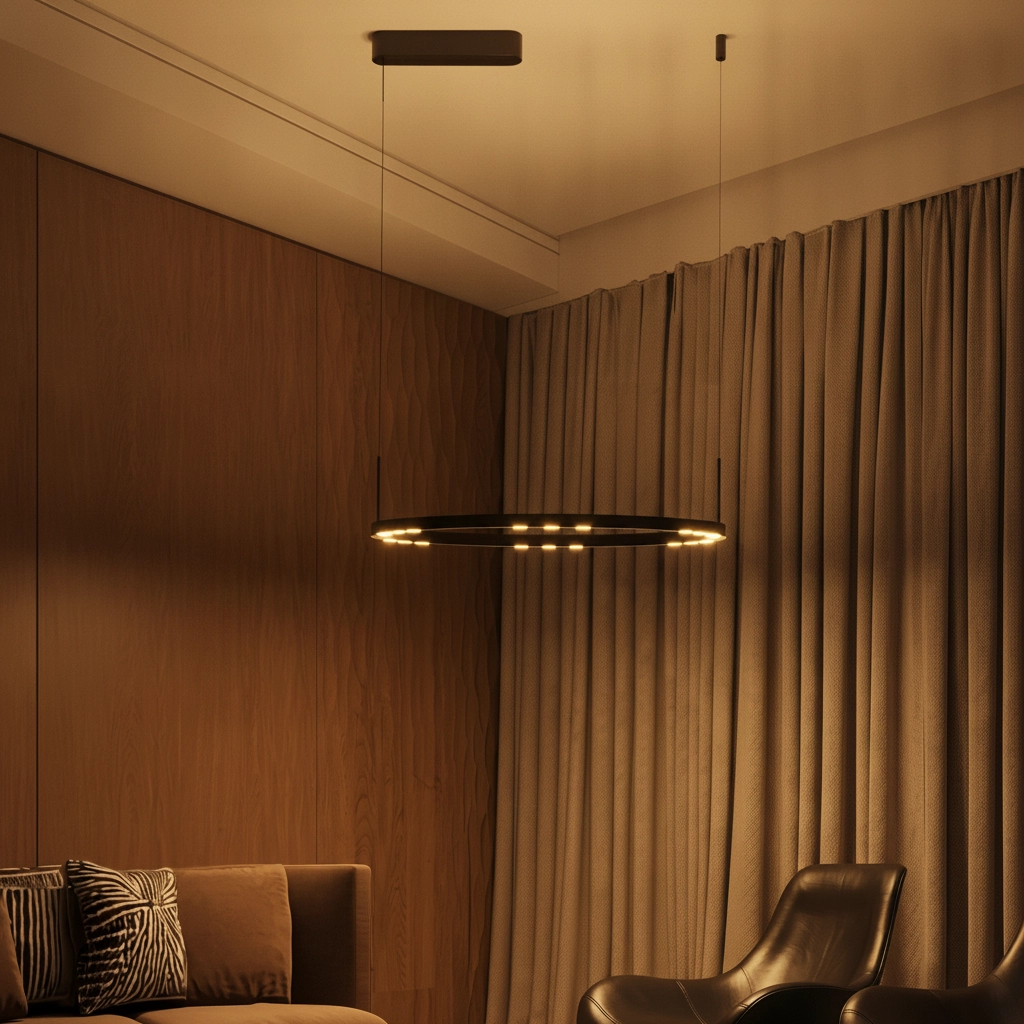 Sleek pendant lamp Lunette black Ø 660cm