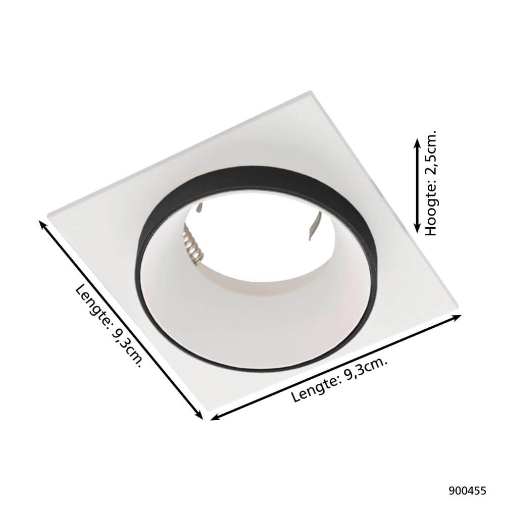 White recessed spotlight Carosso with black ring Eglo 9008606238804