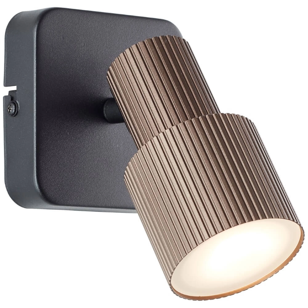 Surface-mounted spot Cadiz black with bronze