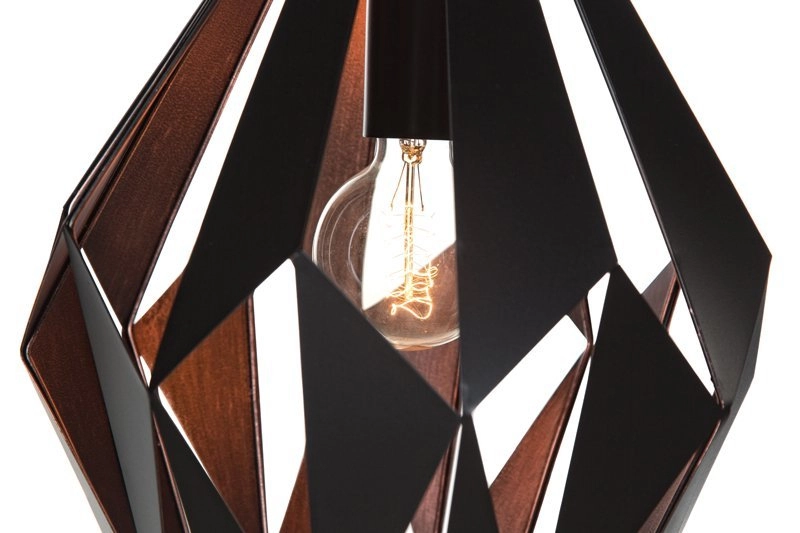 Pendant lamp Carlton 1 31cm black with copper Eglo 9002759492540