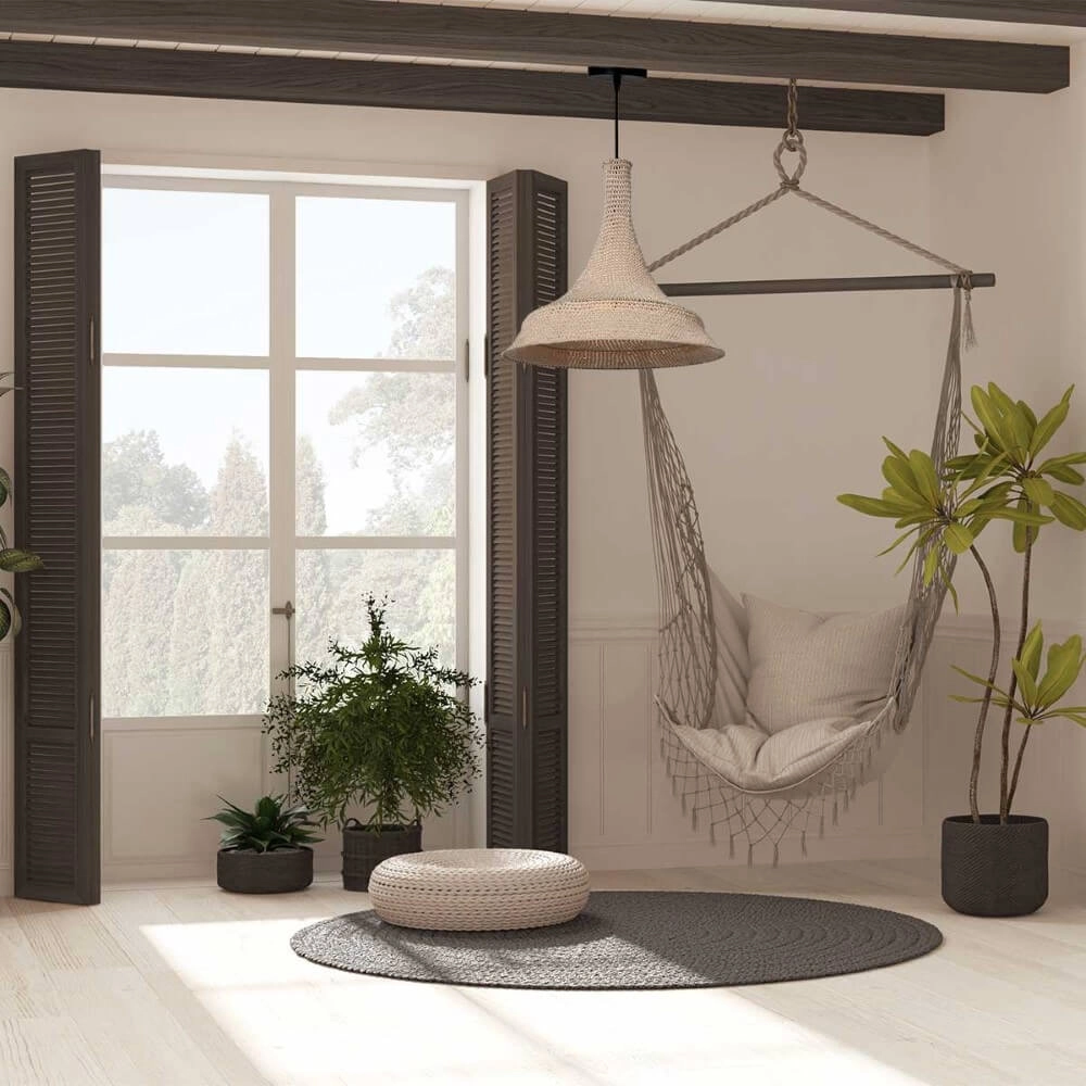 Ø 60cm pendant lamp Marrakesch of brown rope Steinhauer 8712746161496