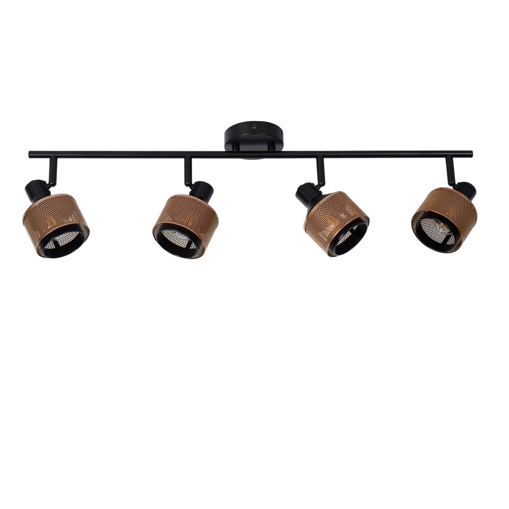 Ceiling lamp Rafa 4-light black with copper