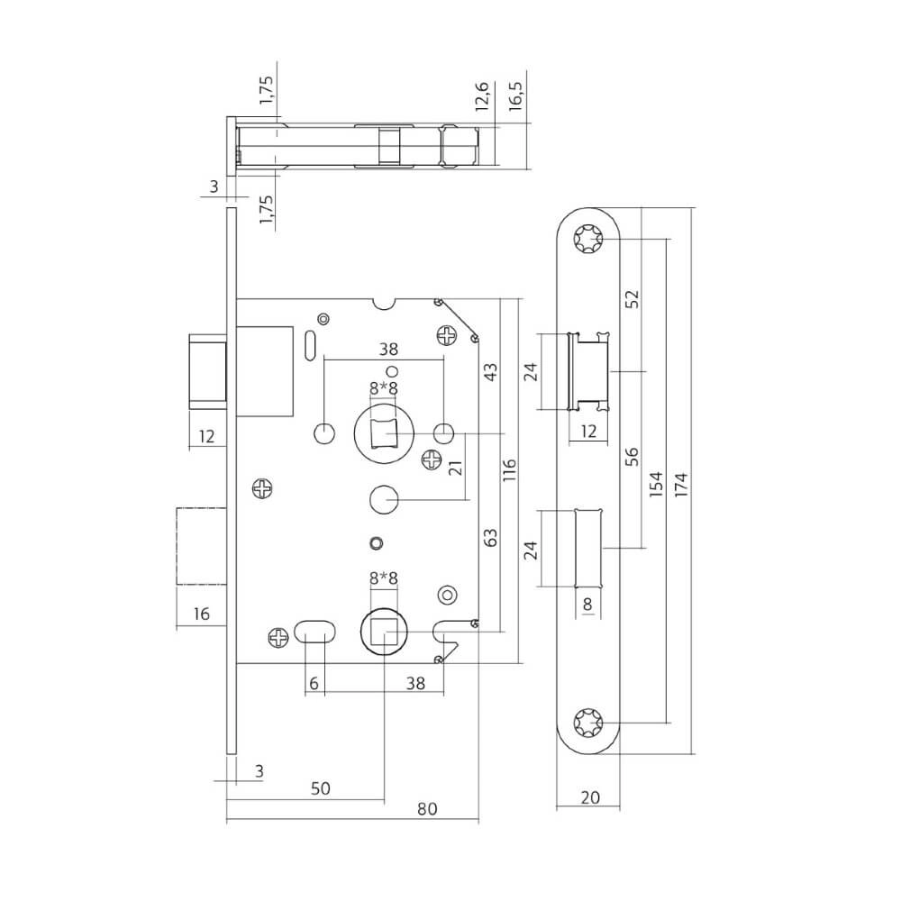 Lock case toilet Domus white 63/8 Intersteel 8714186418260