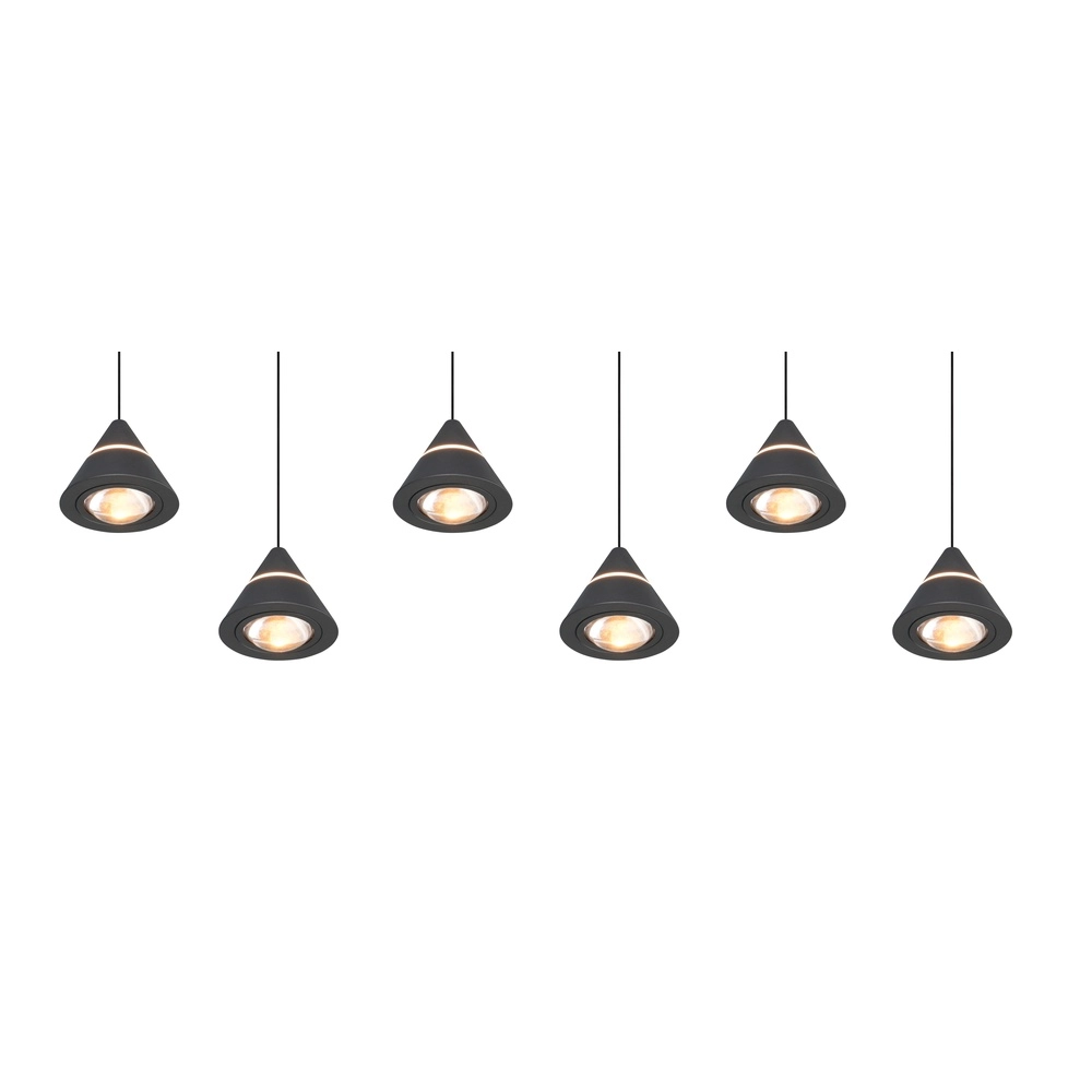 Design pendant lamp Romeo 6-light black Trio 4017807667844