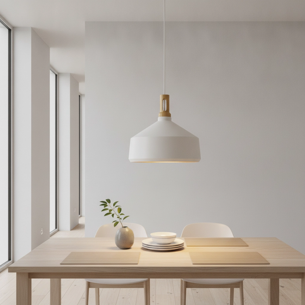 White with gold hanging lamp Cornet