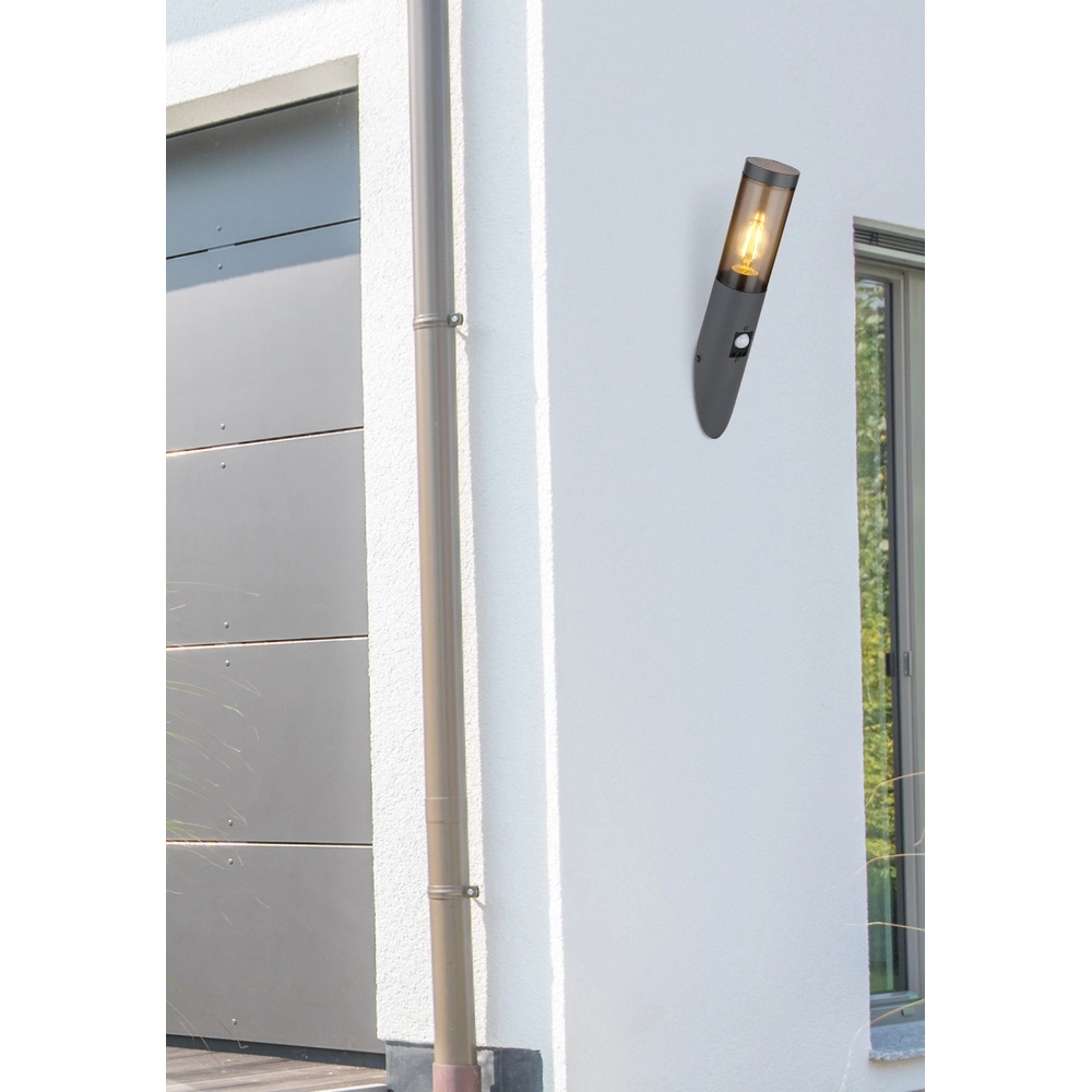 Outdoor lamp Boston anthracite with smoke and sensor Globo 9007371439720