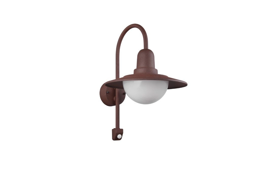 Wall lamp rust brown Norman with motion sensor
