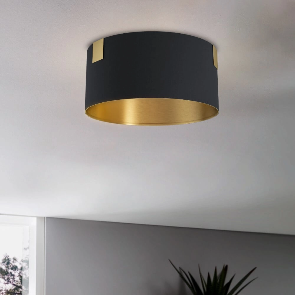 Ceiling light Tortola 1 Ø 45cm - black with gold Stars of Light 9002759399634
