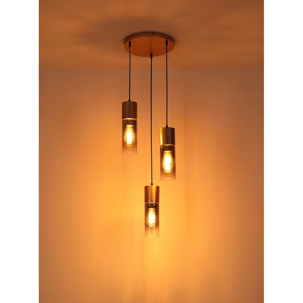 3-light pendant lamp Annika brown design Globo 9007371528905