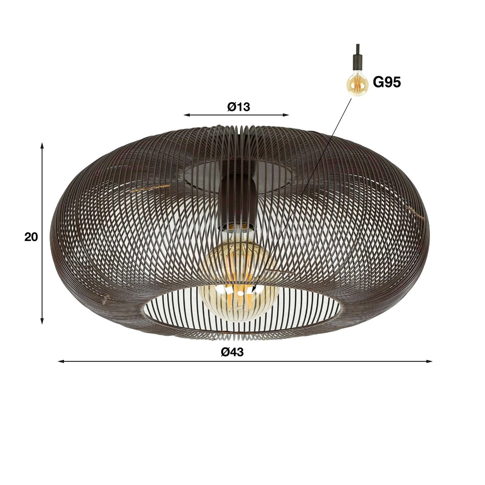 Wire ceiling lamp Copper Ø 43cm - black nickel Lyora 8716803513235