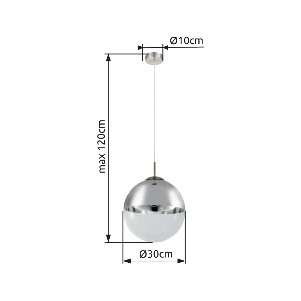 Pendant lamp Varus nickel Ø 30cm Globo 9007371377442