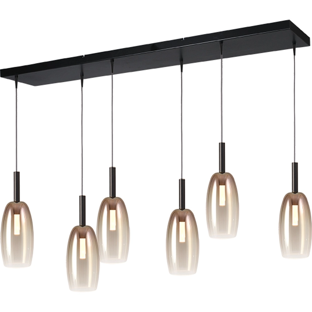 6L pendant lamp Ø11,5cm Lido Olive with gold-fading glass