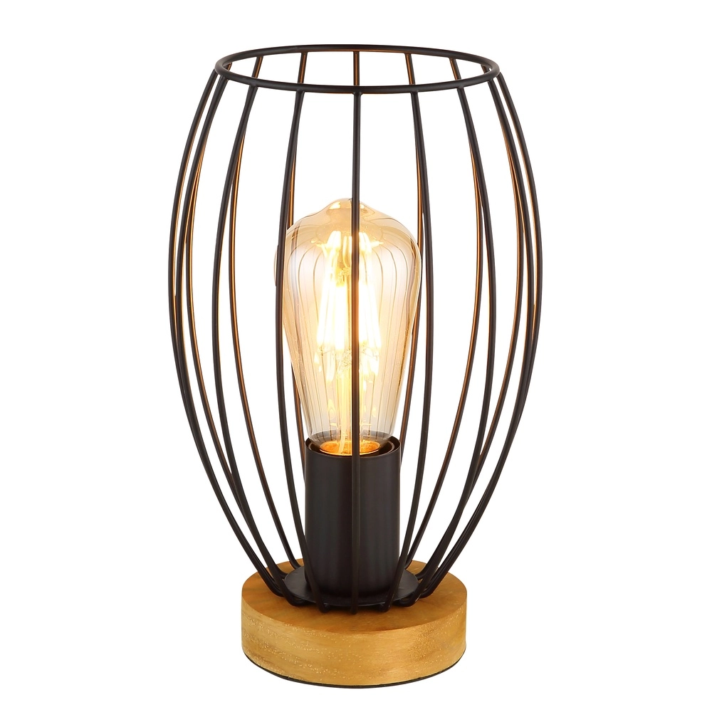 Table lamp Berti wood with black