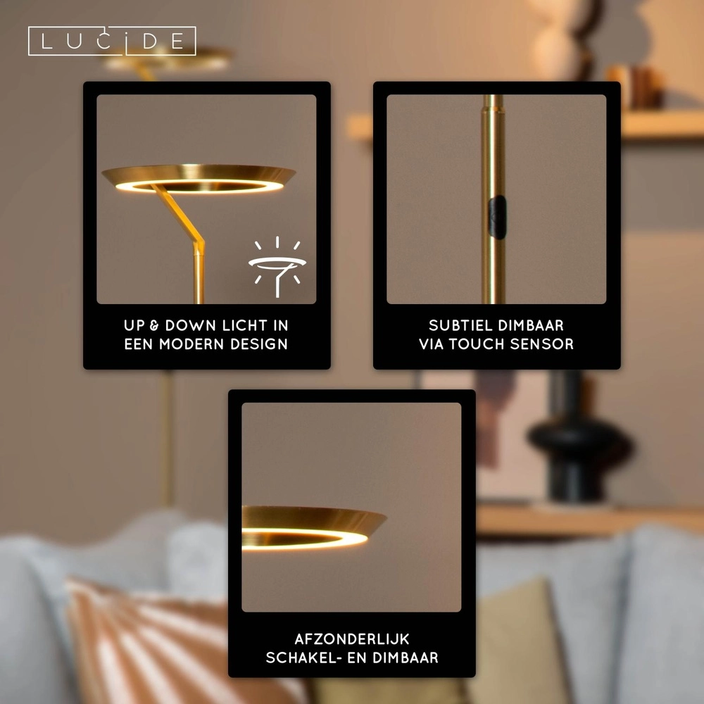 Design floor lamp Celeste gold Ø 28cm Lucide 5411212031921