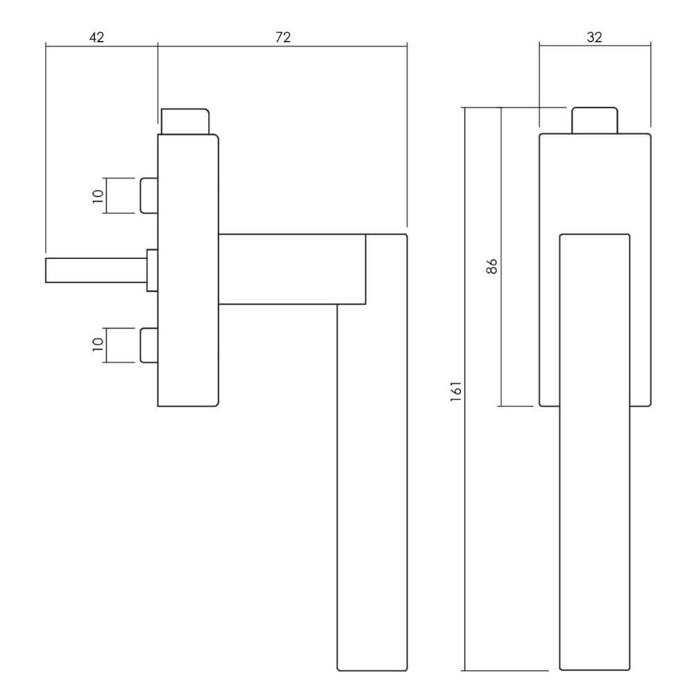 Design window handle Euclide Q Lockable chrome Olivari 8714186479759