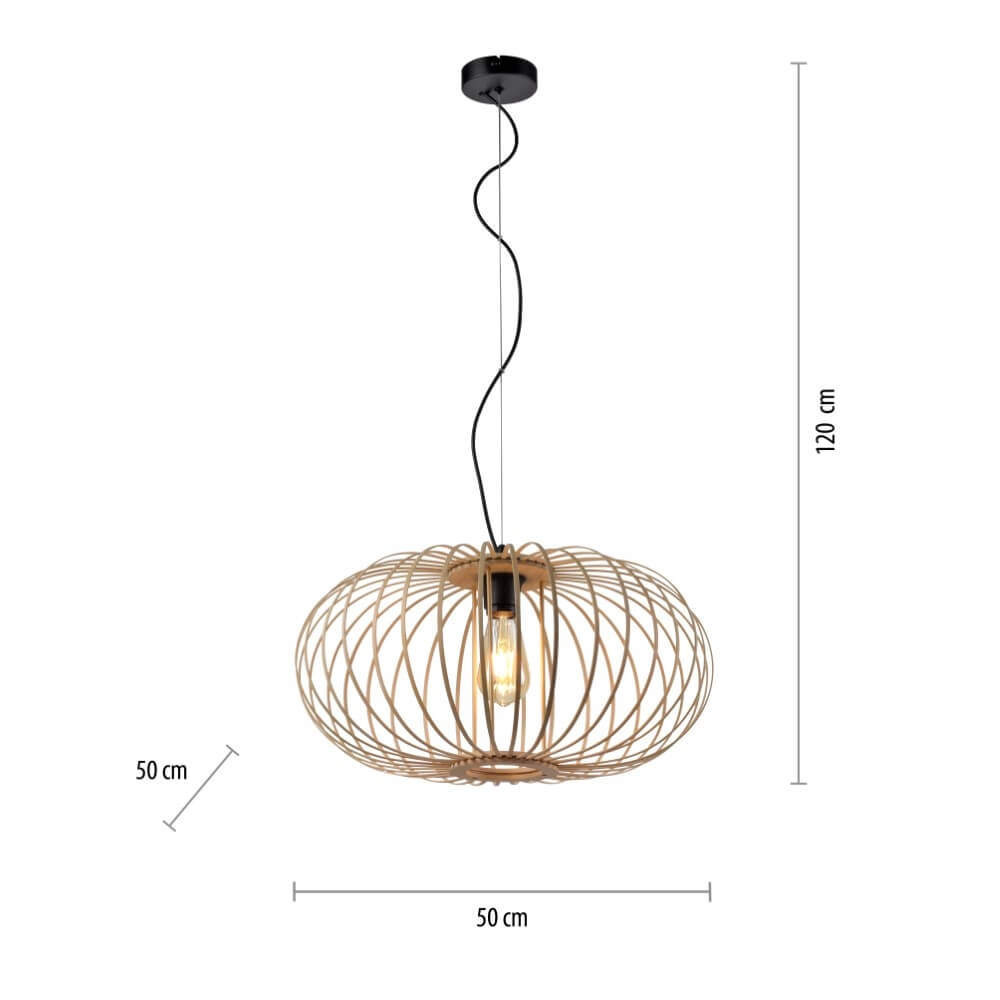 Wooden hanging lamp Racoon Ø 50cm Just Light 4043689986810