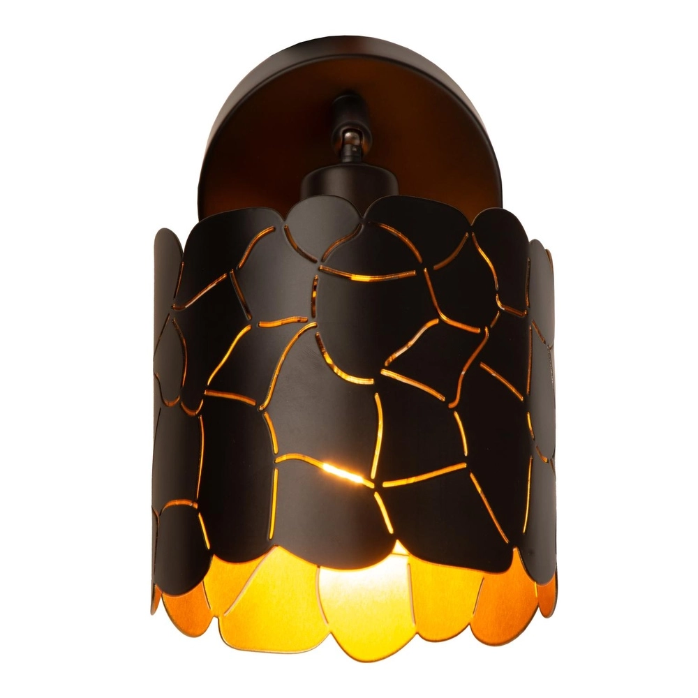Wall lamp Almelo Black with gold inside Lucide 5411212211866