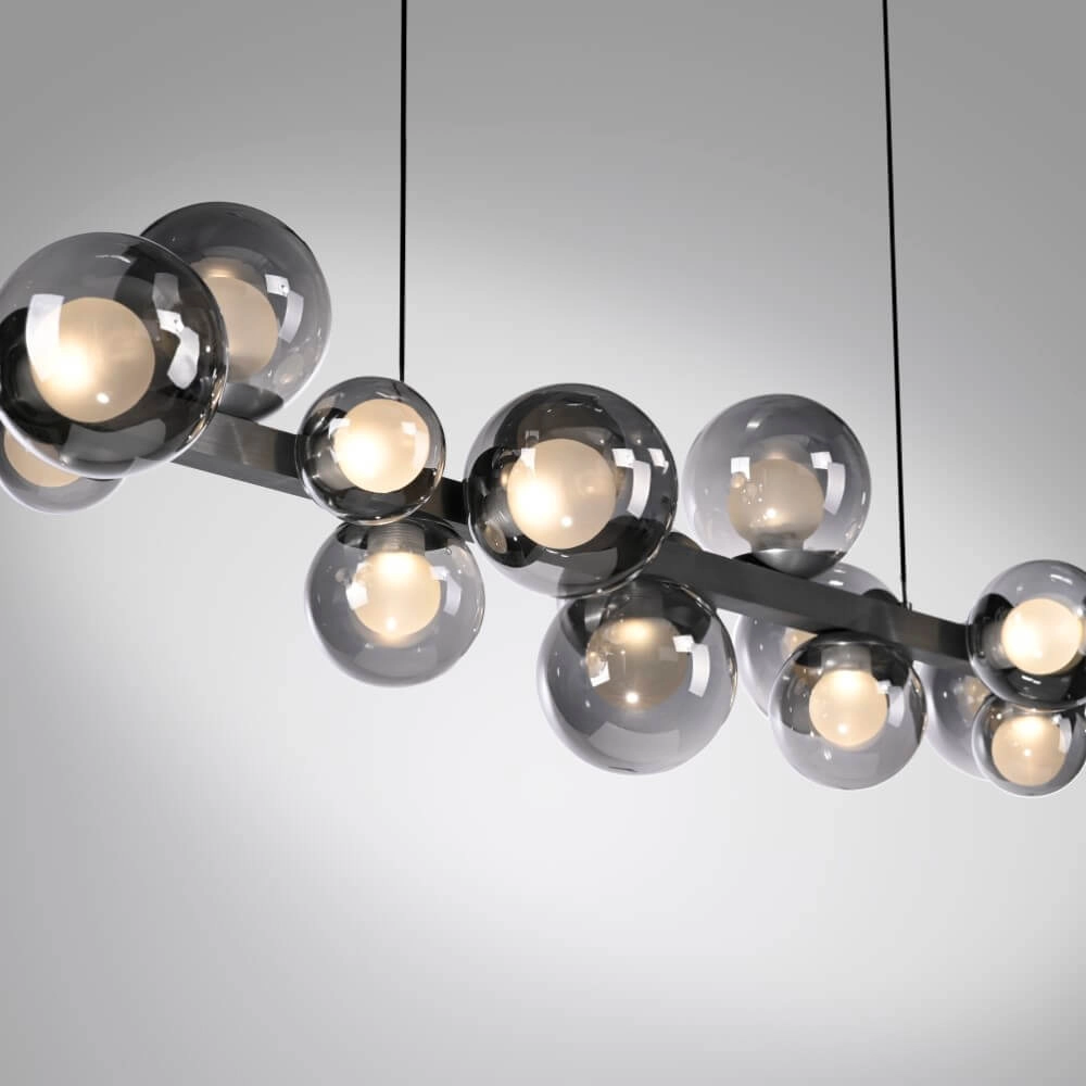 Unique hanging lamp Pure E-Popup 18-light gray Paul Neuhaus 4012248384411