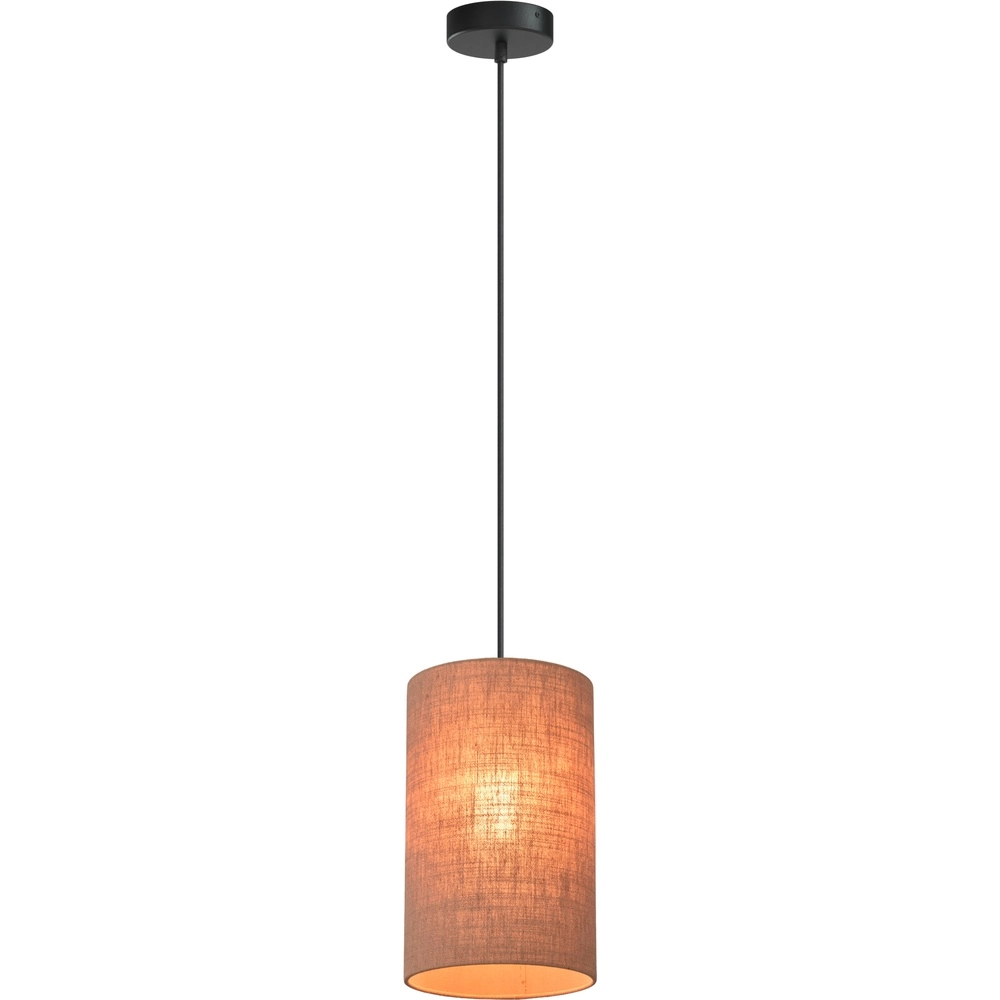 Pendant lamp Lisbourg Black with tan beige hood