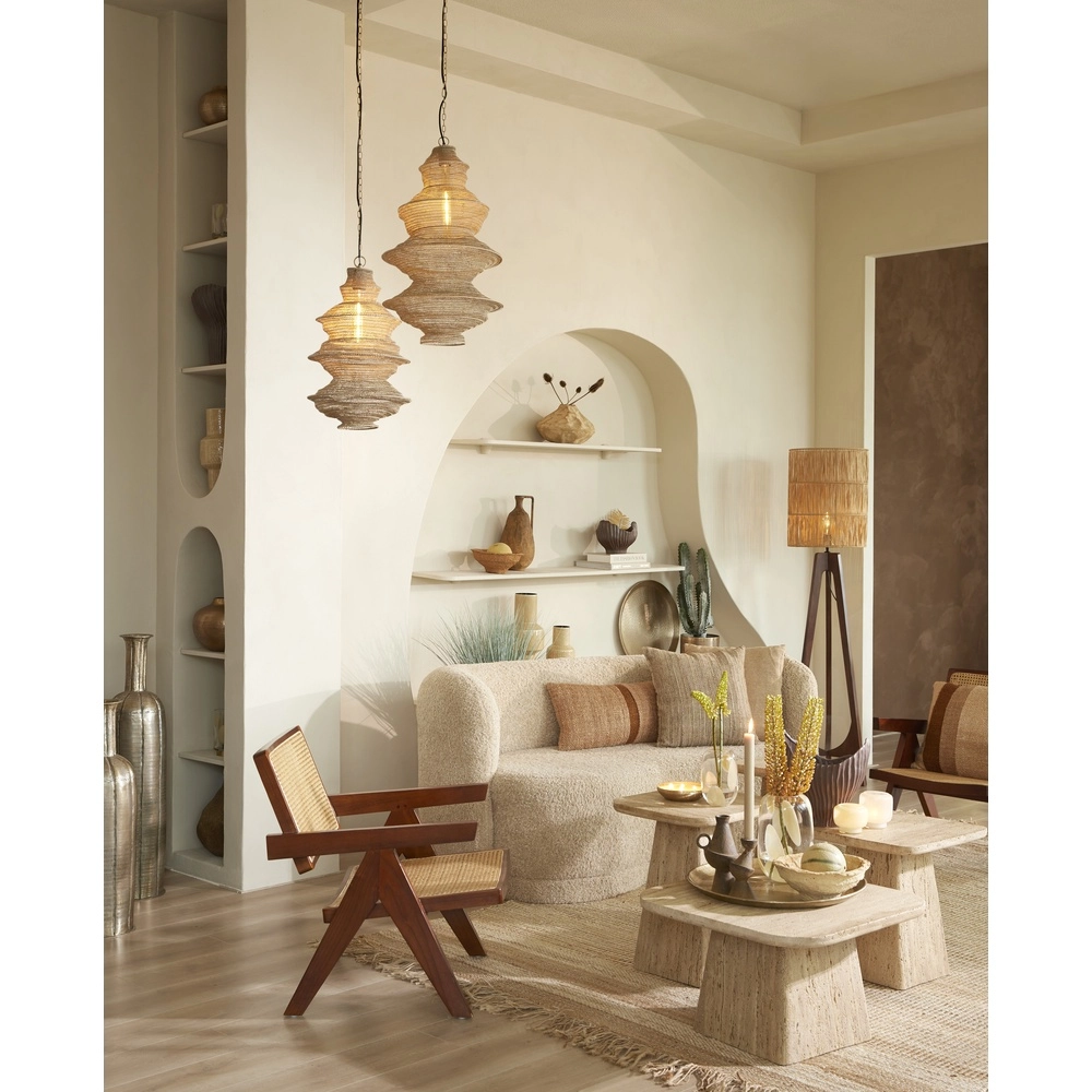 Metal net pendant lamp Nakisha Ø 31cm - sand Light & Living 8717807694999