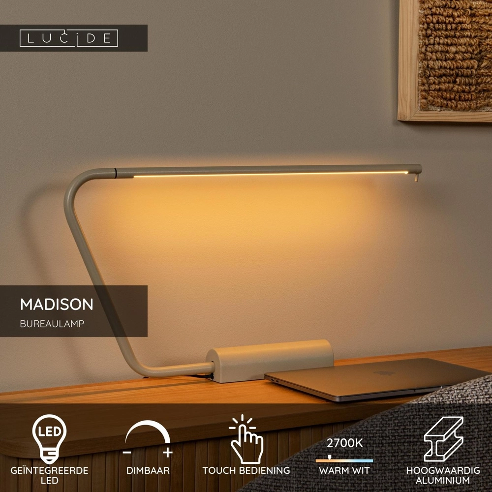 Design desk lamp Madison sand brown Lucide 5411212441935